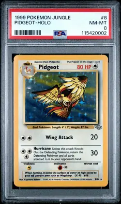 1999 POKEMON JUNGLE #8 PIDGEOT-HOLO PSA 8 - Image 1