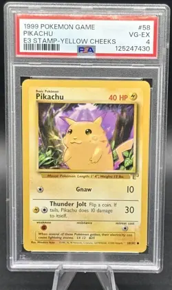 PSA 4 1999 Pokemon E3 Stamped Yellow Cheeks Pikachu - Image 1