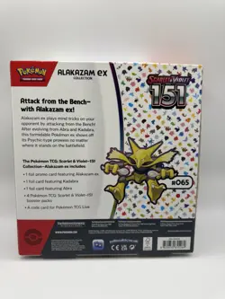 Pokemon TCG SV: Scarlet & Violet 151 Alakazam ex Collection Box Sealed 4 Packs - Image 2