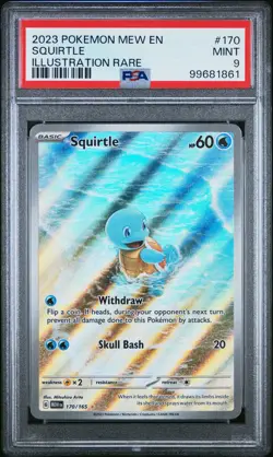 2023 POKEMON MEW EN-151 ILLUSTRATION RARE #170 SQUIRTLE PSA 9 - Image 1