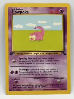 Pokemon - Slowpoke 55/62 Fossil 1st Edition Common Vintage 1999 LP - Image 1