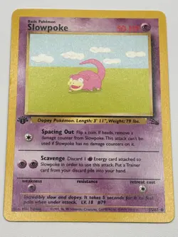 Pokemon - Slowpoke 55/62 Fossil 1st Edition Common Vintage 1999 LP - Image 2