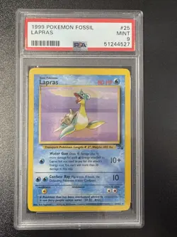 1999 Pokemon Fossil Lapras #25 PSA 9 - Image 1