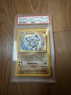 2000 POKEMON 2-PLAYER CD-ROM STARTER SET 8 MACHAMP-HOLO 1ST EDITION COSMOS PSA 6 - Image 1