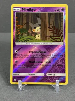 Mimikyu 96/236 Sm-Cosmic Eclipse Reverse Holo NM - Slight Holo Bleed Pokemon - Image 1