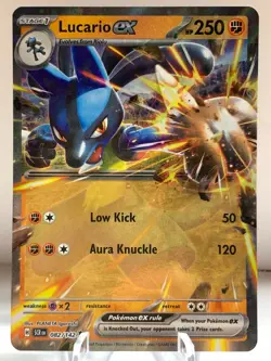 Pokemon Lucario ex 082/142 Stellar Crown Scarlet & Violet Double Rare - Image 2