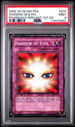 2002 YU-GI-OH! PSV-PHARAOH'S SERVANT 1ST ED #075 SHADOW OF EYES PSA 9 - Image 1
