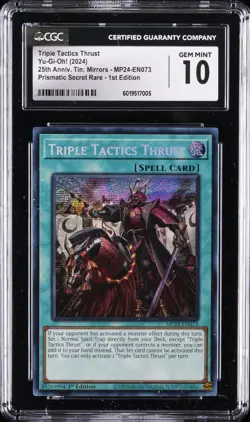 2024 YU-GI-OH! #MP24-EN073 TRIPLE TACTICS THRUST CGC 10 GEM MINT - Image 1