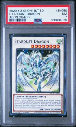 2020 YU-GI-OH! TOON CHAOS 1ST ED #EN050 STARDUST DRAGON PSA 7 - Image 1