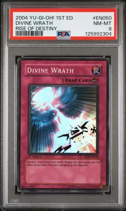 2004 YU-GI-OH! RDS-RISE OF DESTINY 1ST ED #EN050 DIVINE WRATH PSA 8 - Image 1
