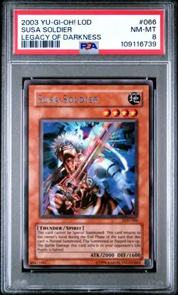 2003 YU-GI-OH! LOD-LEGACY OF DARKNESS #066 SUSA SOLDIER PSA 8 - Image 1