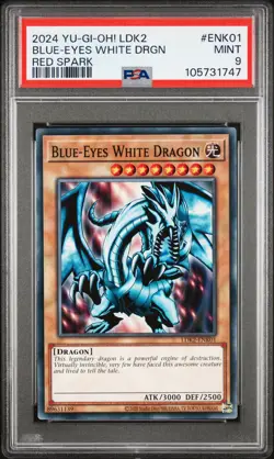 2024 YU-GI-OH! LEGEND DECKS II RED SPARK #ENK01 BLUE-EYES WHITE DRAGON PSA 9 - Image 1