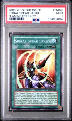 2005 YU-GI-OH! FET-FLAMING ETERNITY 1ST ED #EN043 SPIRAL SPEAR STRIKE PSA 9 - Image 1