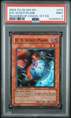 2004 YU-GI-OH! IOC-INVASION OF CHAOS 1ST ED #012 D.D. SCOUT PLANE PSA 9 - Image 1