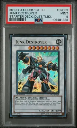 2010 YU-GI-OH! STARTER DECK: DUELIST TOOLBOX 1ST ED #EN039 JUNK DESTROYER PSA 9 - Image 1