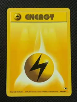 Lightning Energy 130/132 REGULAR Pokemon Card WOTC Gym Heroes - Image 1