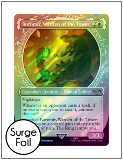 1x Boromir, Warden of the Tower, Showcase Surge Foil, LOTR, Magic MTG NM - Image 1