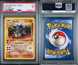 1999 Pokemon Jungle 1st Edition Rhydon 45/64 PSA 7 - Image 1