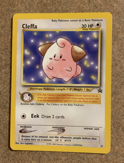 2001 CLEFFA BLACK STAR PROMO #31 POKEMON TCG NM - Image 1