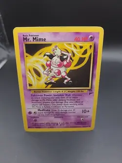 Pokemon TCG Mr Mime Base Set 2 27/130 Regular Rare HP - Image 1