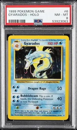 1999 POKEMON GAME #6 GYARADOS-HOLO PSA 8 - Image 1