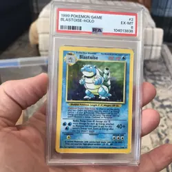Blastoise 2/102 Base set Holo Rare Pokemon Card WOTC TCG 1999 Graded PSA 6 EX-MT - Image 1