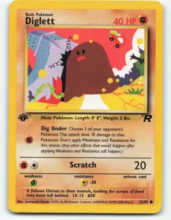 Team Rocket Pokemon TCG Diglett 1st edition 52/82 - Image 1