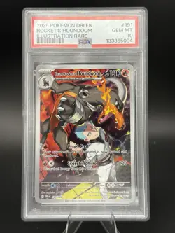 🎄🎁 Pokemon Team Rockets Houndoom IR 191/182 IR Destined Rivals PSA 10 - Image 1