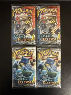 Pokemon TCG - Cosmic Eclipse FOUR (4) Booster Packs - Factory Sealed - Image 1