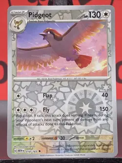 Pidgeot 018/165 Scarlet & Violet 151 Pokemon TCG Reverse Holo Uncommon 2023 NM - Image 3