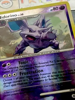 Nidorino 74/111 MP Reverse Holo DP Rising Rivals Pokemon Card. Free Tracking! - Image 3