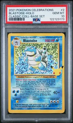 2021 POKEMON CELEBRATIONS CLASSIC COLL #2 BLASTOISE-HOLO PSA 10 - Image 1