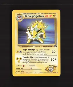 Lt. Surge's Jolteon 28/132 Gym Challenge Rare Pokemon Card MP - Image 1