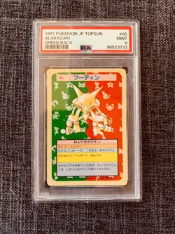 1997 Pokemon Japanese Topsun Alakazam Green Back, Rarer than Blue Back Cards - Image 1