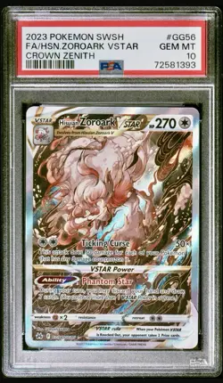 2023 Pokemon Hisuian Zoroark VStar #GG56 Full Art Crown Zenith PSA 10 GEM 💎 - Image 1