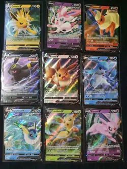 Eevee Evolutions V Promo Complete SWSH 9 Card Set Eeveelutions Pokemon TCG NM - Image 1