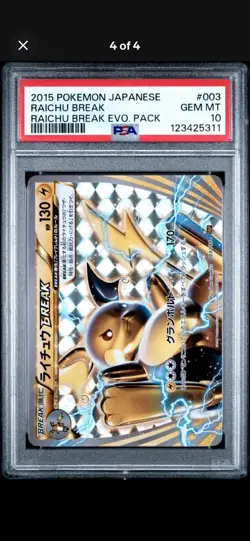 Raichu BREAK 003/010 Snp PSA 10 Japanese Break Graded Cards - Image 1