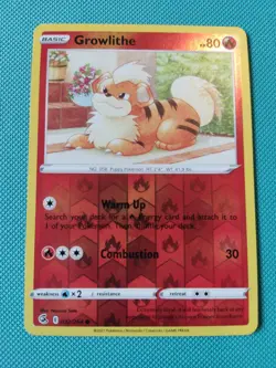 032/264 Growlithe Reverse Holo Fusion Strike Pokemon TCG card Sword Shield SWSH - Image 1