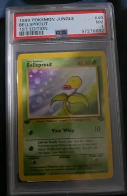 PSA Bellsprout 66/130 Base Set 2000 1998 Pokemon Card 1st edition - Image 1