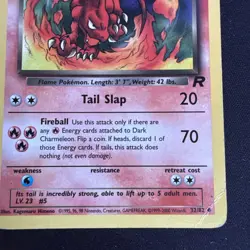 Pokemon Card Dark Charmeleon Team Rocket 1st Edition Uncommon 32/82 - Image 4