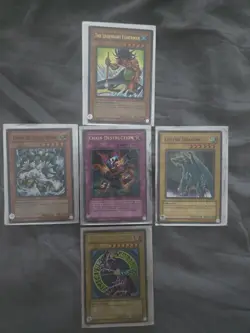 Yu-Gi-Oh Holo Cards 5 Holographic Cards Feat. Dark Magician, Luster Dragon, Etc - Image 1