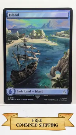 Magic The Gathering: 3x Assassin's Creed (ACR) Full Art Foil Island - Image 4