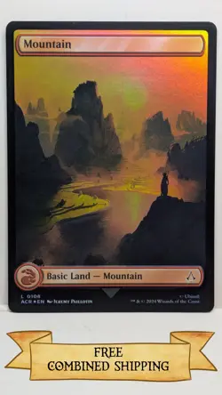 Magic The Gathering: 4x Assassin's Creed (ACR) Full Art Foil Mountain - Image 2
