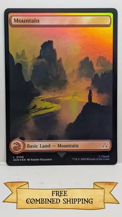 Magic The Gathering: 4x Assassin's Creed (ACR) Full Art Foil Mountain - Image 3