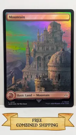 Magic The Gathering: 4x Assassin's Creed (ACR) Full Art Foil Mountain - Image 4
