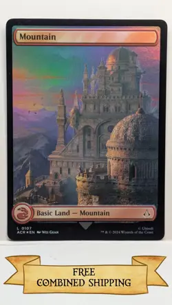 Magic The Gathering: 4x Assassin's Creed (ACR) Full Art Foil Mountain - Image 5