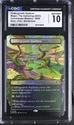 UNDERGROWTH STADIUM Commander Masters Borderless Foil Rare CGC 10 MTG - Image 1