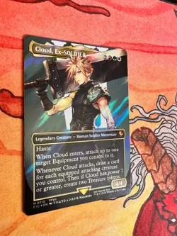 Cloud, Ex-SOLDIER Mint Borderless Surge Foil FIC MTG #0210 - Image 2