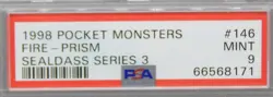 1998 Japanese SEALDASS series 3 Pokemon card MOLTRES Fire PSA 9 Bandai PRISM 146 - Image 2