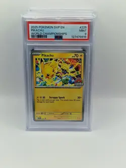 Pokemon Cards - Pikachu 225 - World Championships Black Star Promo - PSA 9 - Image 1